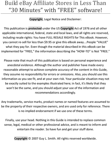 Product picture Build eBay Affilate stores